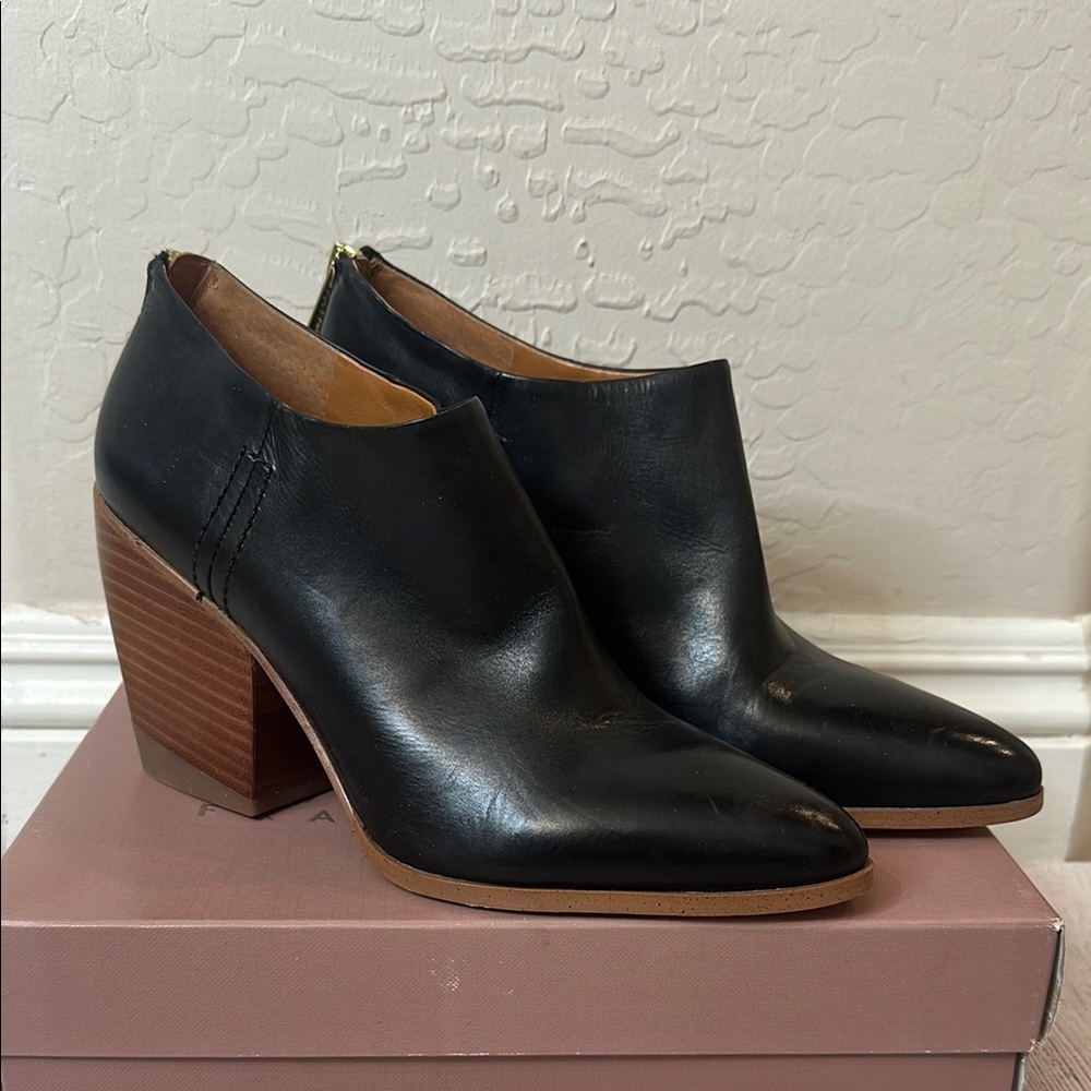 Franco Sarto Black Leather Heeled Boots